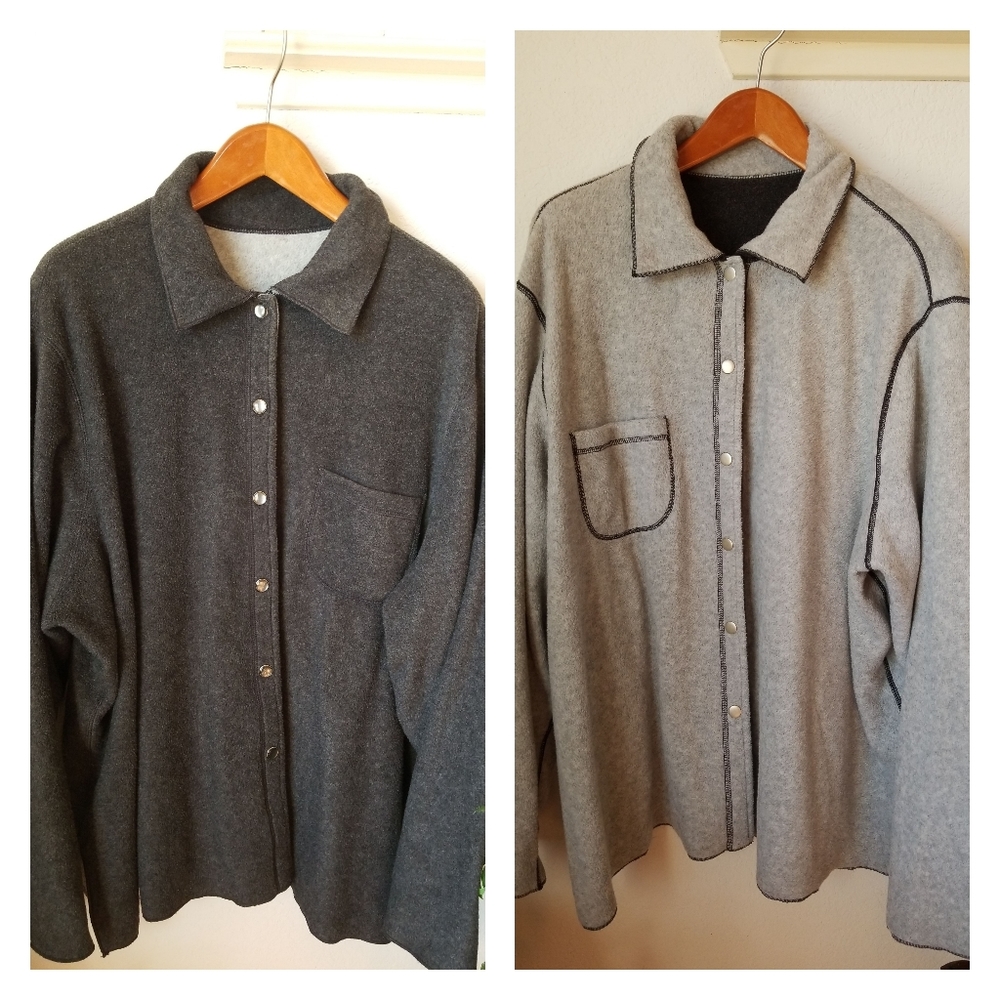 Gray Reversible Snap-Button Top - image 1